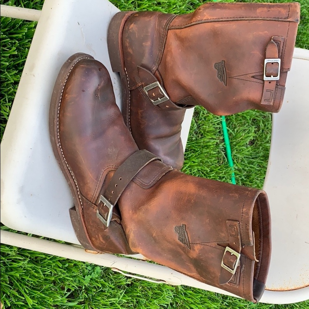 Red wing engineer boots,worn twice chestnut sz12